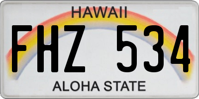 HI license plate FHZ534