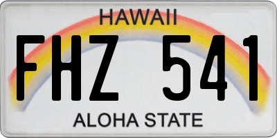 HI license plate FHZ541