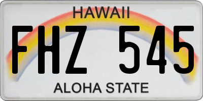 HI license plate FHZ545