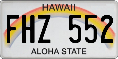 HI license plate FHZ552