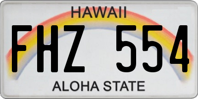 HI license plate FHZ554