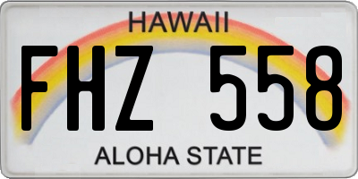 HI license plate FHZ558