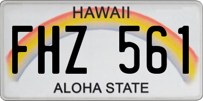 HI license plate FHZ561