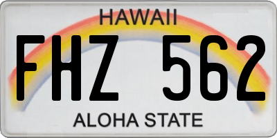 HI license plate FHZ562