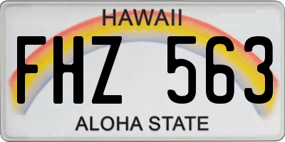 HI license plate FHZ563