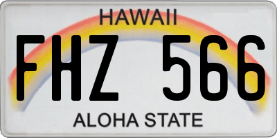 HI license plate FHZ566