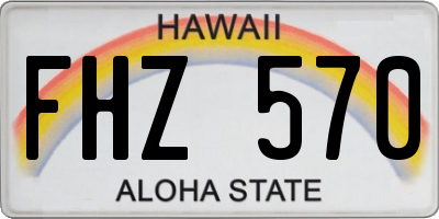 HI license plate FHZ570