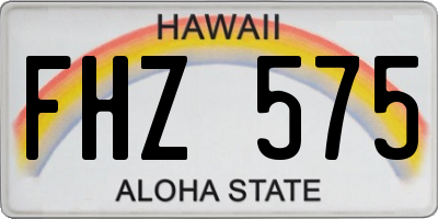 HI license plate FHZ575