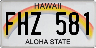 HI license plate FHZ581