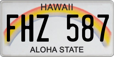 HI license plate FHZ587