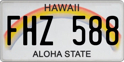 HI license plate FHZ588
