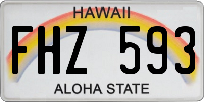 HI license plate FHZ593