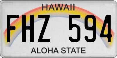 HI license plate FHZ594