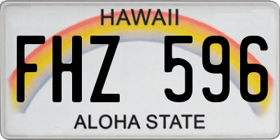 HI license plate FHZ596
