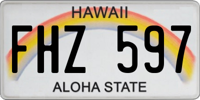 HI license plate FHZ597