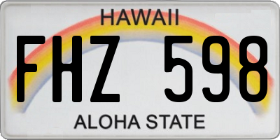 HI license plate FHZ598