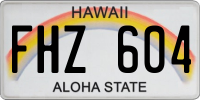 HI license plate FHZ604