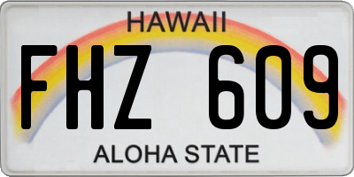 HI license plate FHZ609