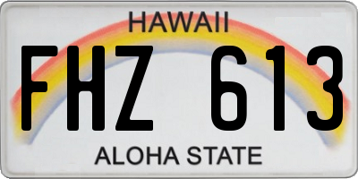 HI license plate FHZ613