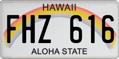 HI license plate FHZ616
