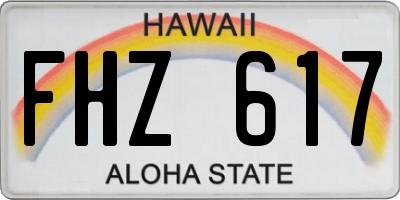 HI license plate FHZ617