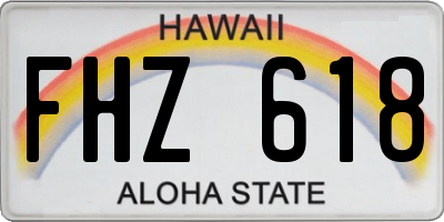 HI license plate FHZ618