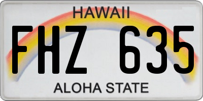 HI license plate FHZ635