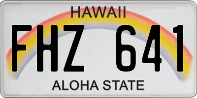 HI license plate FHZ641