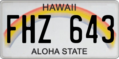 HI license plate FHZ643