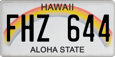 HI license plate FHZ644