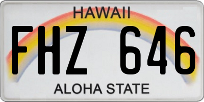 HI license plate FHZ646