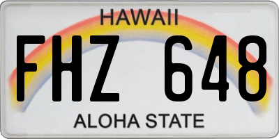 HI license plate FHZ648