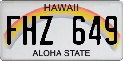 HI license plate FHZ649