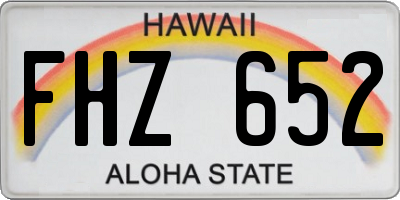HI license plate FHZ652