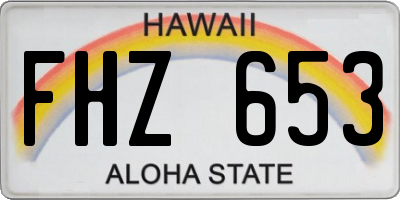 HI license plate FHZ653