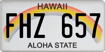 HI license plate FHZ657