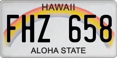 HI license plate FHZ658
