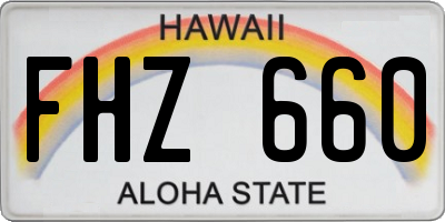 HI license plate FHZ660