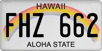 HI license plate FHZ662