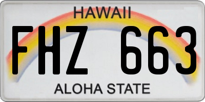 HI license plate FHZ663