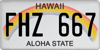 HI license plate FHZ667