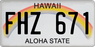 HI license plate FHZ671