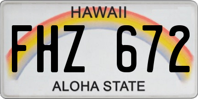 HI license plate FHZ672