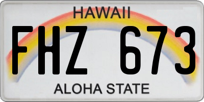 HI license plate FHZ673