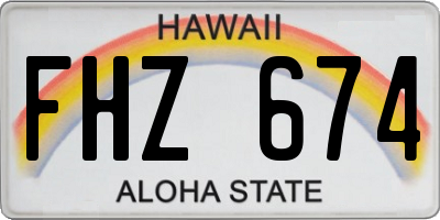 HI license plate FHZ674