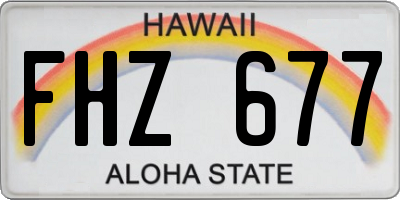 HI license plate FHZ677