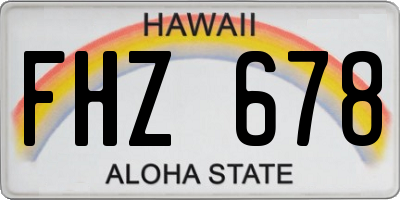 HI license plate FHZ678