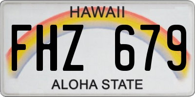 HI license plate FHZ679