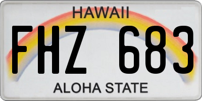 HI license plate FHZ683