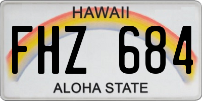 HI license plate FHZ684